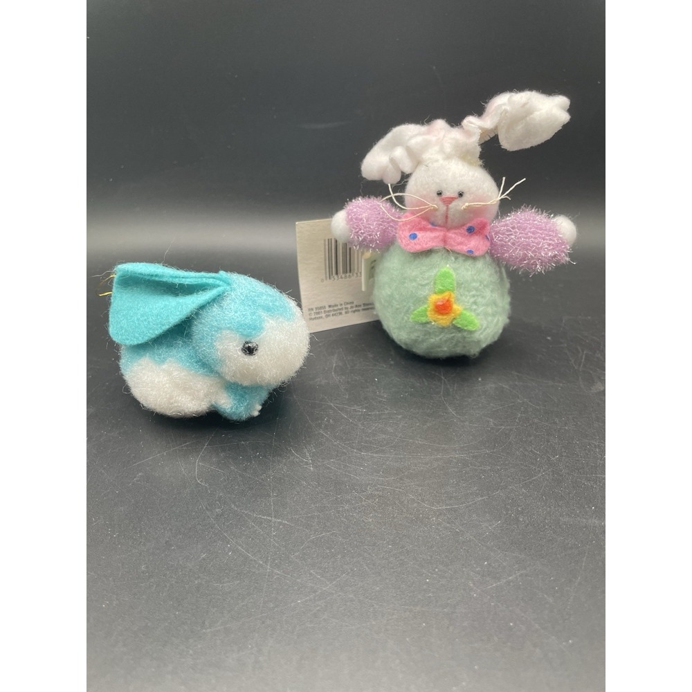 Vtg Wool Easter Bunny Figurine Decorations
